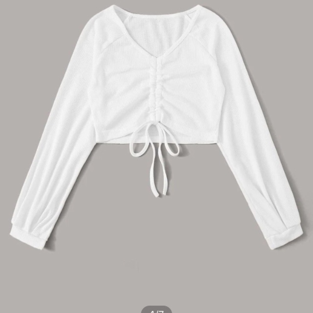 NWT Drawstring Crop Tee